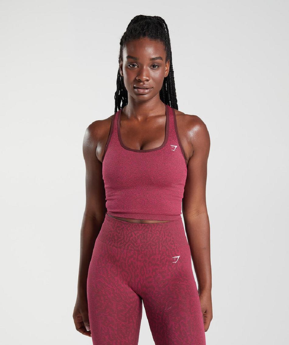 Gymshark Adapt Animal Seamless Crop Ženske Majica Bez Rukava Roze Smeđe | HR 3241JPQ